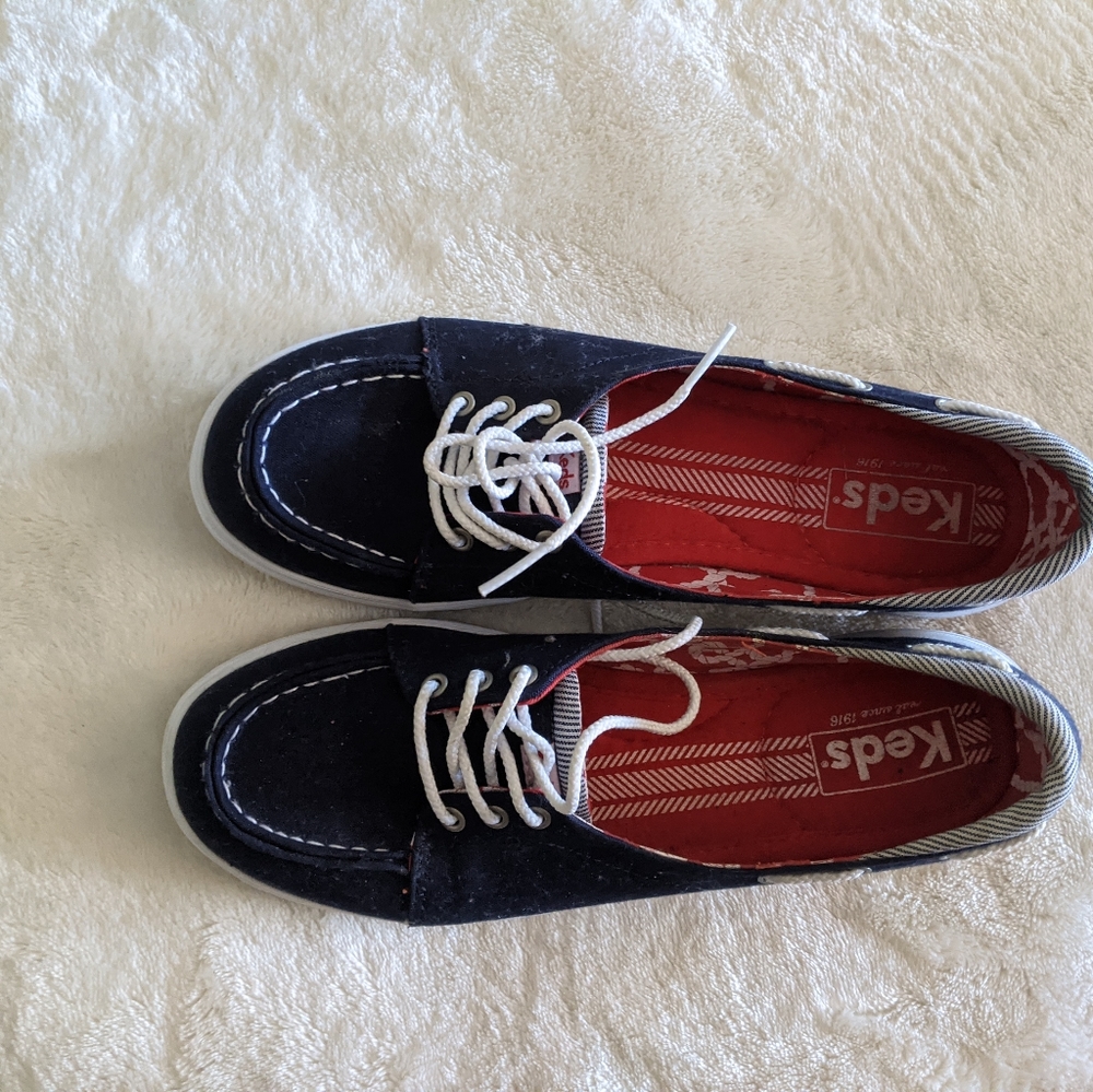Keds Navy Laced Leather Oxfords size 7.5